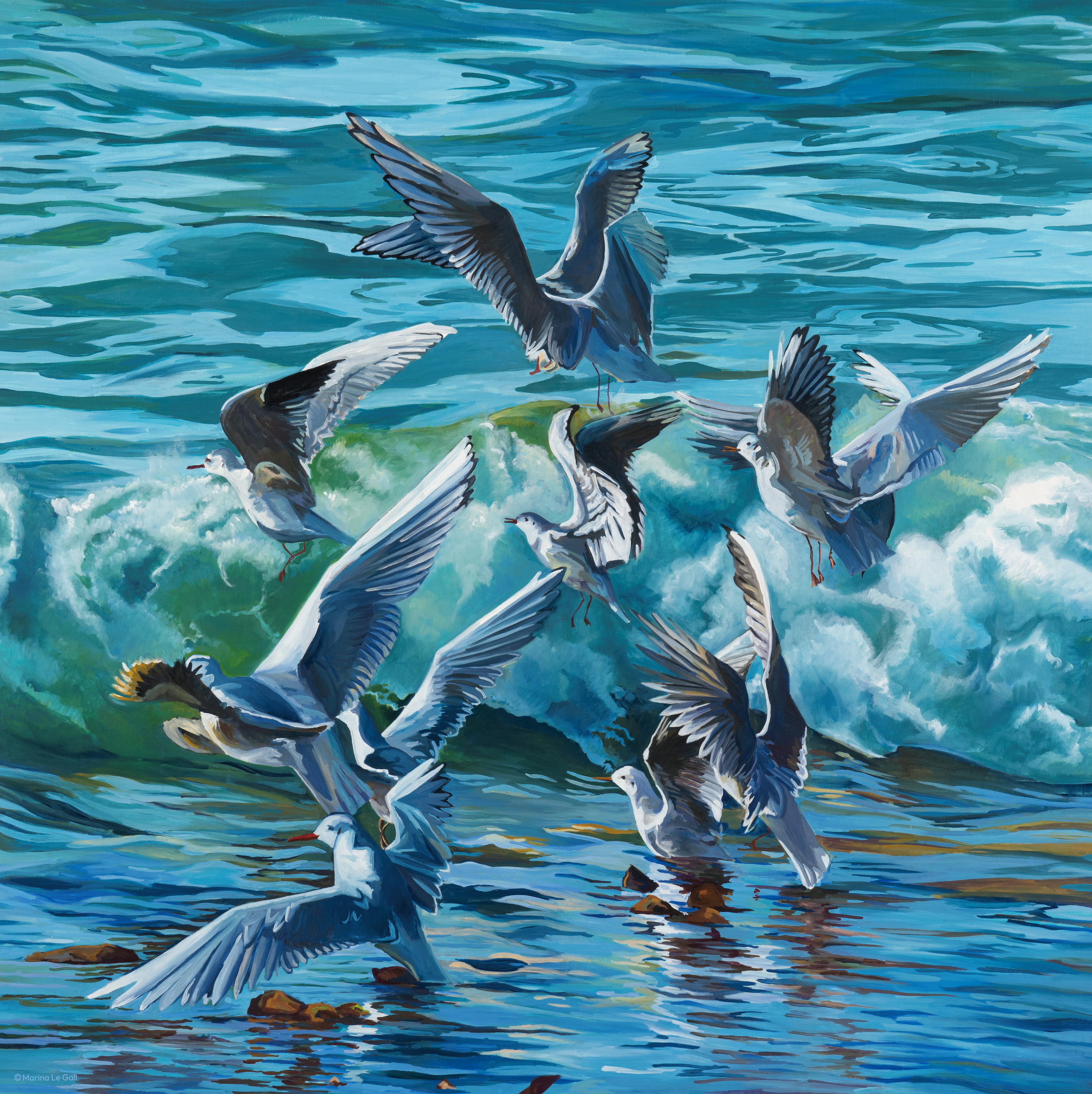 未使用品】HERMES 水色 ストライプ ハンカチ ジャガード ドゥ H 未使用