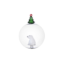 Christmas ball of shirokuma and green tree