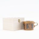 Wooden box mug (Leaves Series sketch cat, brown)