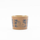 Wooden box mug (Leaves Series sketch cat, brown)