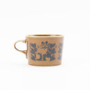 Wooden box mug (Leaves Series sketch cat, brown)
