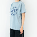 Tシャツ(スケッチねこたちLeaves series・アシッドブルー)