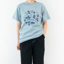 Tシャツ(スケッチねこたちLeaves series・アシッドブルー)