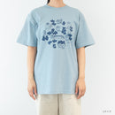 Tシャツ(スケッチねこたちLeaves series・アシッドブルー)