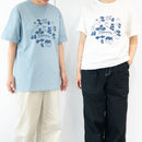 Tシャツ(スケッチねこたちLeaves series・アシッドブルー)