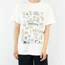 T -shirt (sketch cat and other Leaves Series2, vanilla white)
