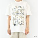 T -shirt (sketch cat and other Leaves Series2, vanilla white)