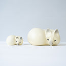Fox parent and child set in the snow