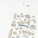 T -shirt (sketch cat and other Leaves Series2, vanilla white)