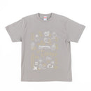 Tシャツ(スケッチねこたちLeaves series2・ライトグレー)