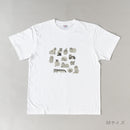 T -shirt (sketch cat and other Leaves Series / Acid Blue)
