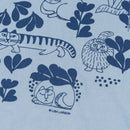 Tシャツ(スケッチねこたちLeaves series・アシッドブルー)
