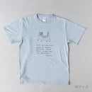 T -shirt (sketch cat and other Leaves Series / Acid Blue)