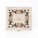 Wooden box mug (Leaves Series sketch cat, green)