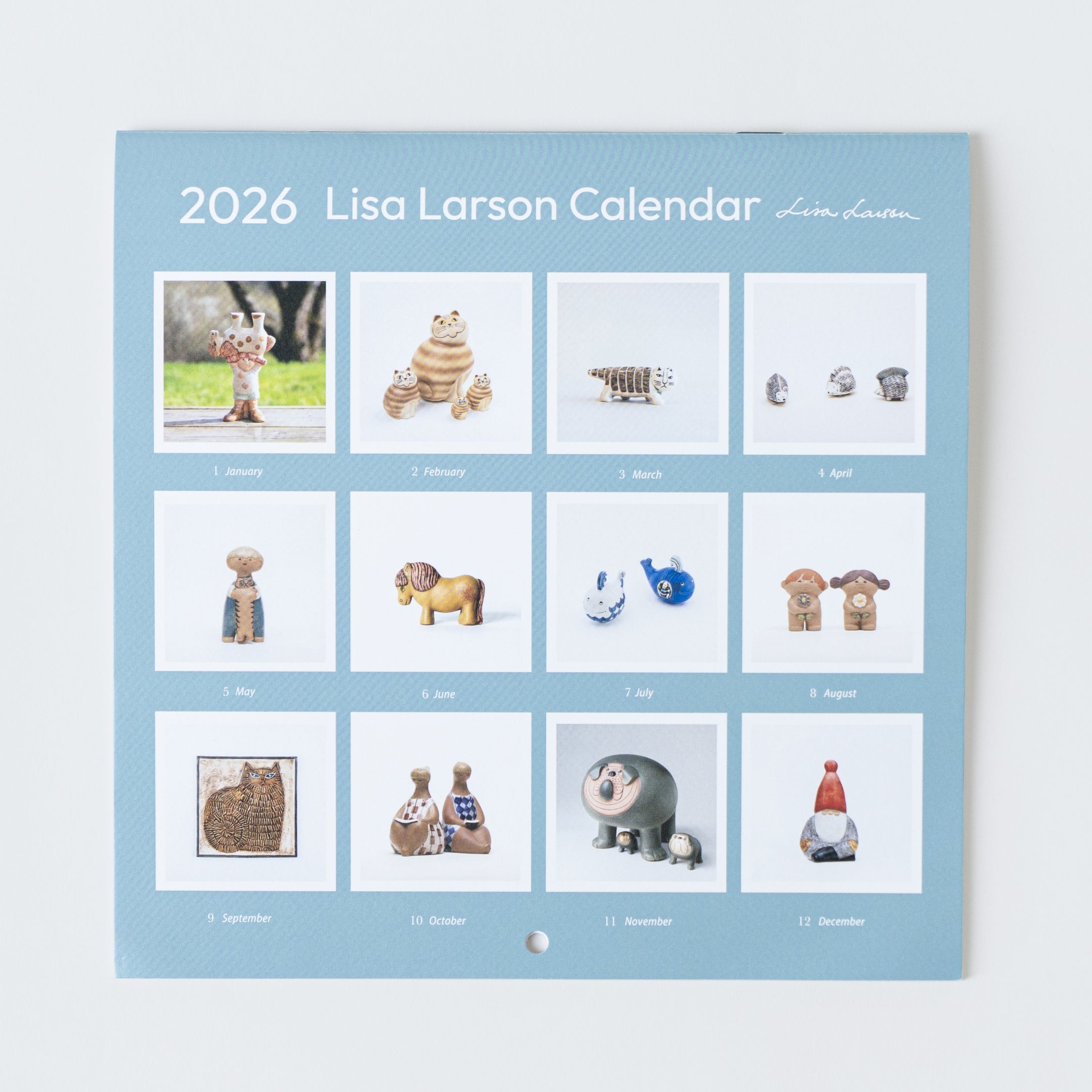 壁掛けカレンダー2026（リサ・ラーソン セラミックワークス）