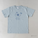 T -shirt (sketch cat and other Leaves Series / Acid Blue)