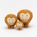 The lion is hugged