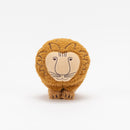 The lion is hugged