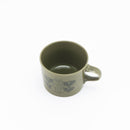 Wooden box mug (Leaves Series sketch cat, green)