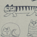 剃須窗簾(素描貓,灰色)