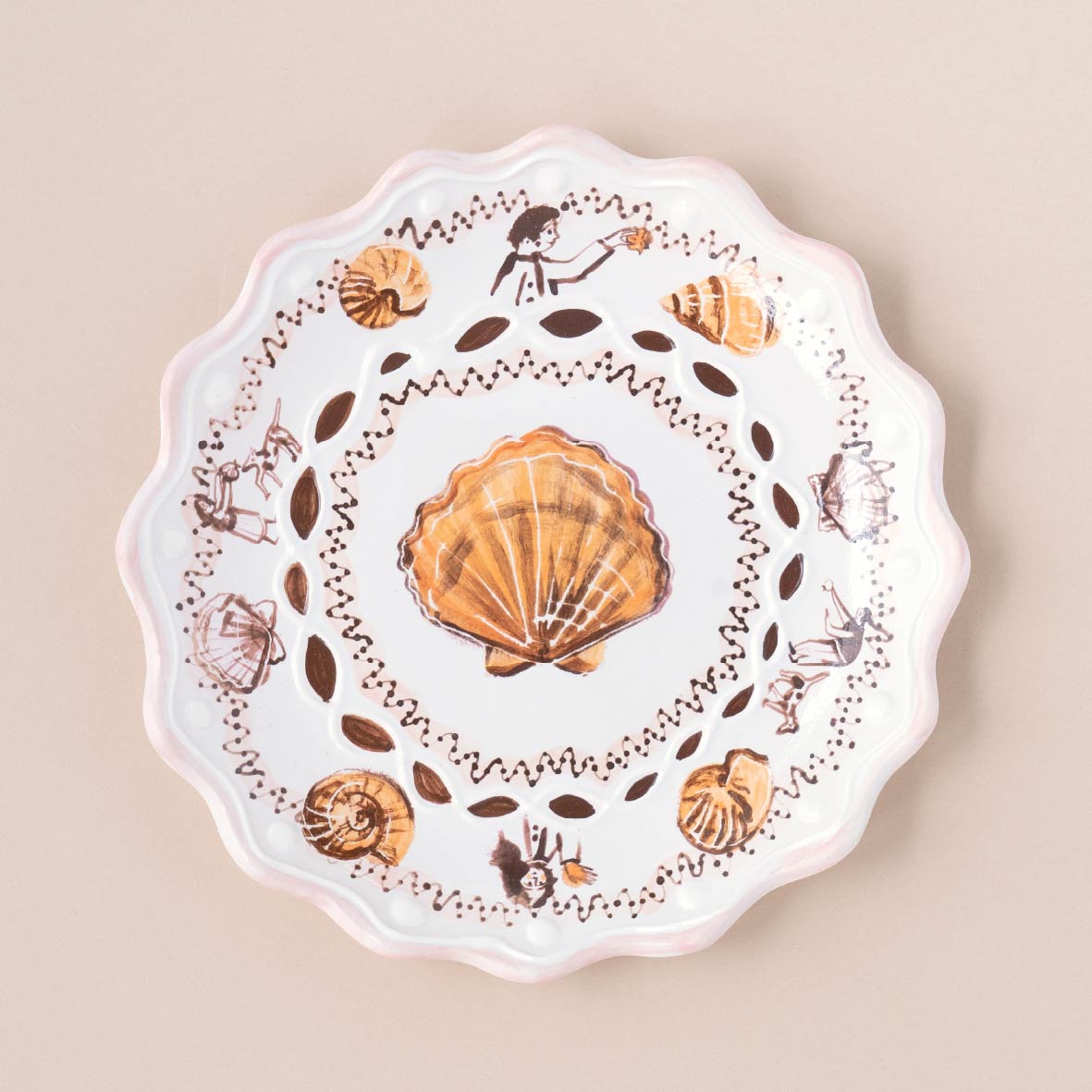 八角形の貝殻装飾皿 韓国 八角形の貝殻装飾皿 韓国