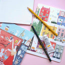A5 Snow -bleed notebook (girl and dog)