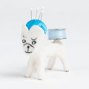Pink cushion (bulldog / light blue)