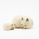 Fox parent and child set in the snow