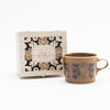 Wooden box mug (Leaves Series sketch cat, brown)