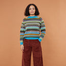 Static Stripe Sweater (Turquoise)