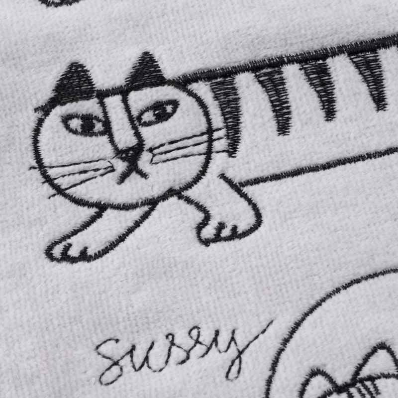 Mini towel (sketch cats, embroidery)