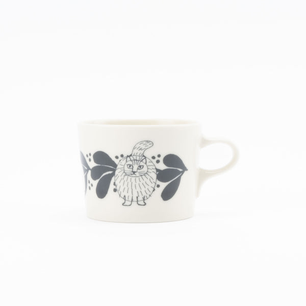 Mug (Leaves series sketch cats, white)