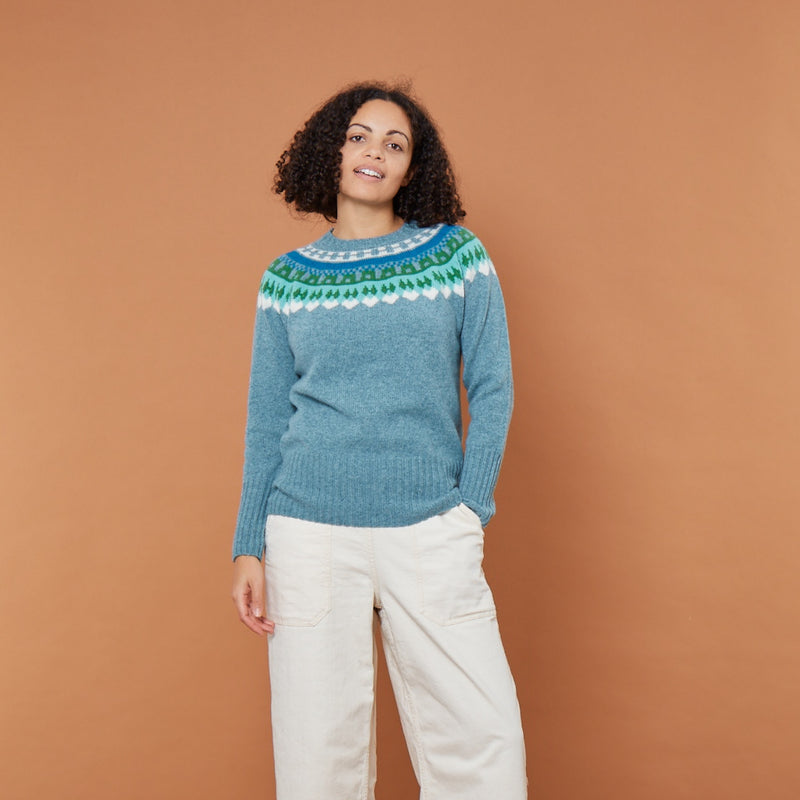 HELGA YOKE Sweater (ORIBE GREEN)