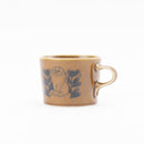 Wooden box mug (Leaves Series sketch cat, brown)