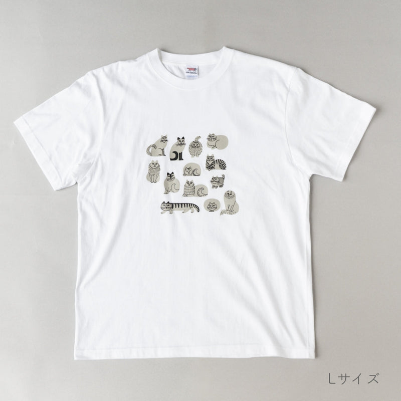 Tシャツ（スケッチねこたち・ホワイト）
