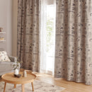 陰影窗簾（素描貓，米色）