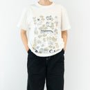 T襯衫（素描貓和其他葉子系列2，香草白色）