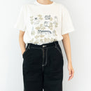 T襯衫（素描貓和其他葉子系列2，香草白色）