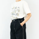 T襯衫（素描貓和其他葉子系列2，香草白色）