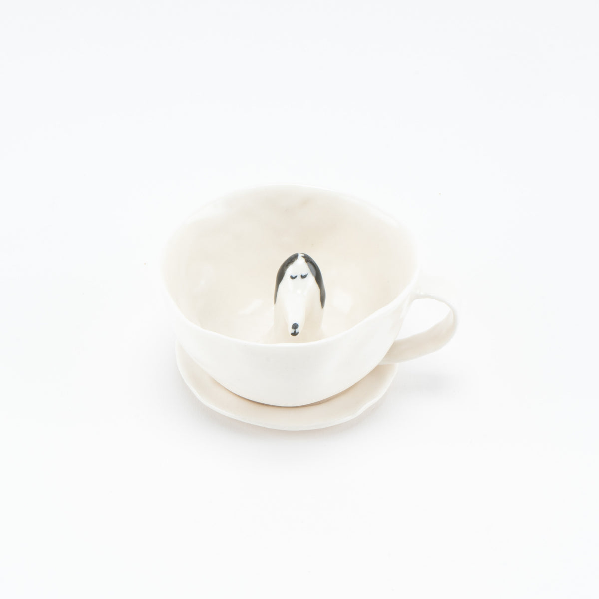 しあわせのコーヒーカップ（黒みみ・すやすや）