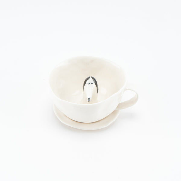 しあわせのコーヒーカップ（黒みみ・すやすや）