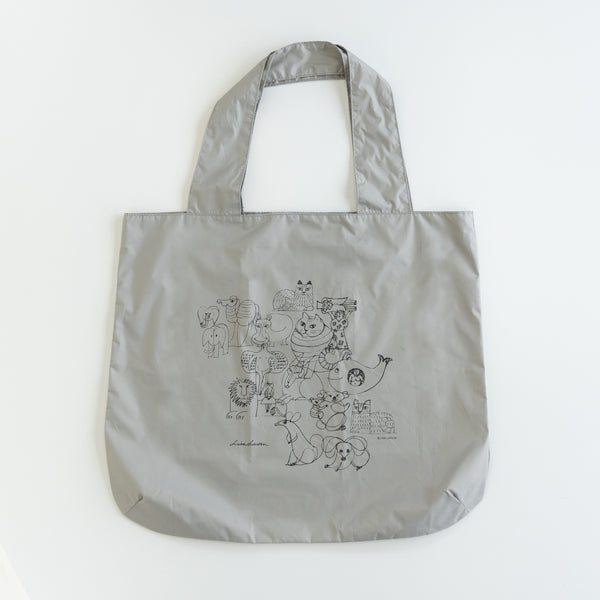 Pocketable Eco Bag (Sketch Zoo / Gray)