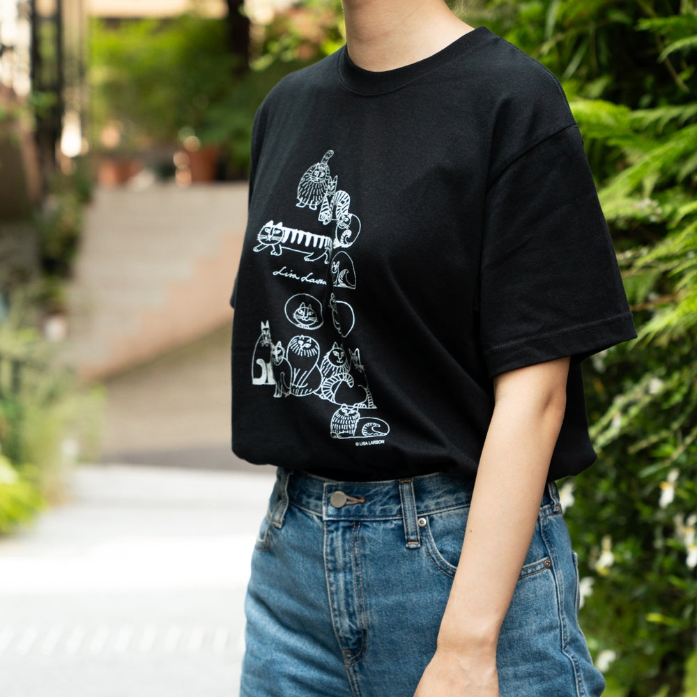 Tシャツ（スケッチねこ・ブラック）