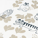 T襯衫（素描貓和其他葉子系列2，香草白色）