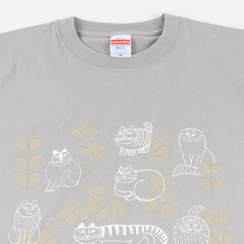 T -shirts (sketch cats Leaves Series2, Light Gray)