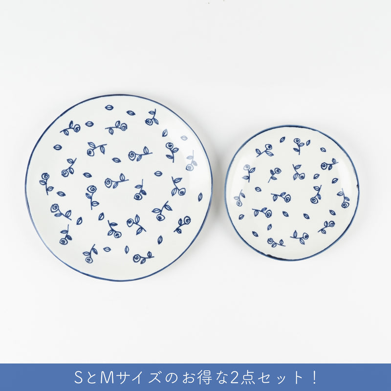 マリアンヌの丸い皿（ローズ・seto）2枚セット