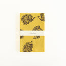 捺染てぬぐい（ハリネズミ3兄弟・イエロー）