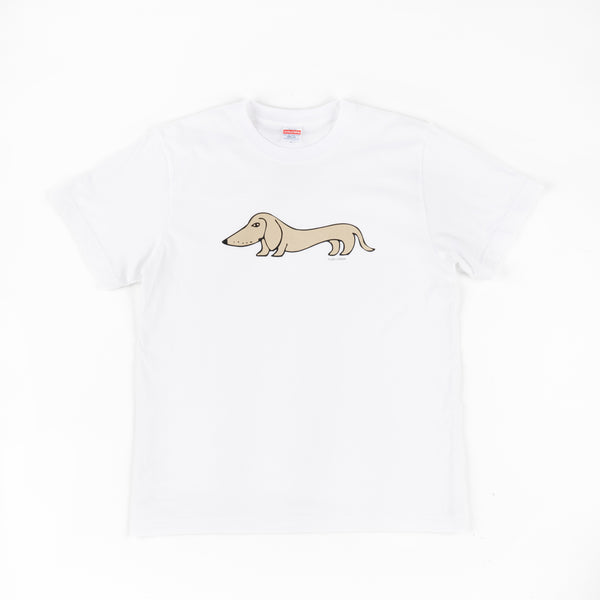 犬人間ニョンズ Tシャツ sizeXL ホワイト 中古品 Tシャツ（ダックスフント・ホワイト）