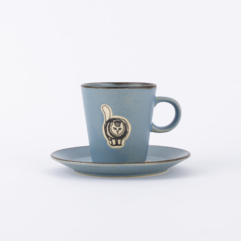 カップ＆プレート（Found Cats Series・錆青・益子焼）