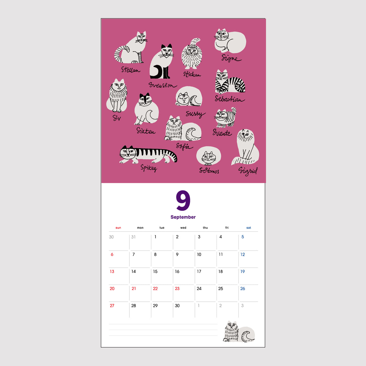 壁掛けカレンダー2026（リサ・ラーソン デザインコレクション）